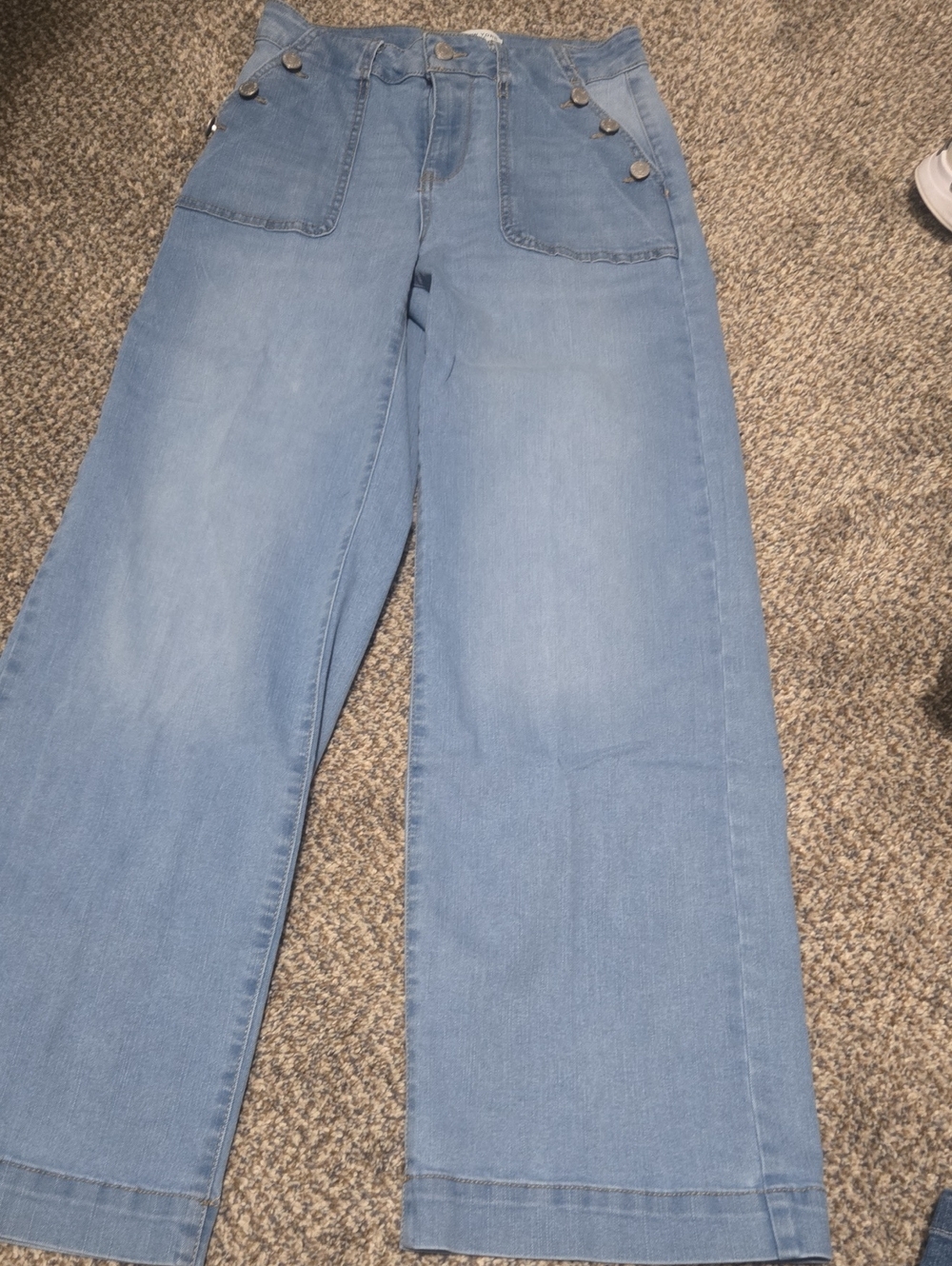 Marc New York Light Blue Wide-Leg Jeans with Button-Detail Pockets